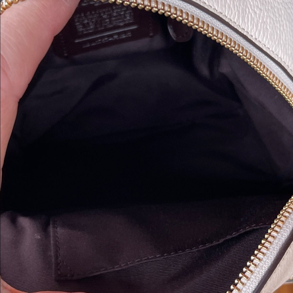 Coach White Pebbled Leather Mini Backpack with Gold Hardware - Picture 11 of 12